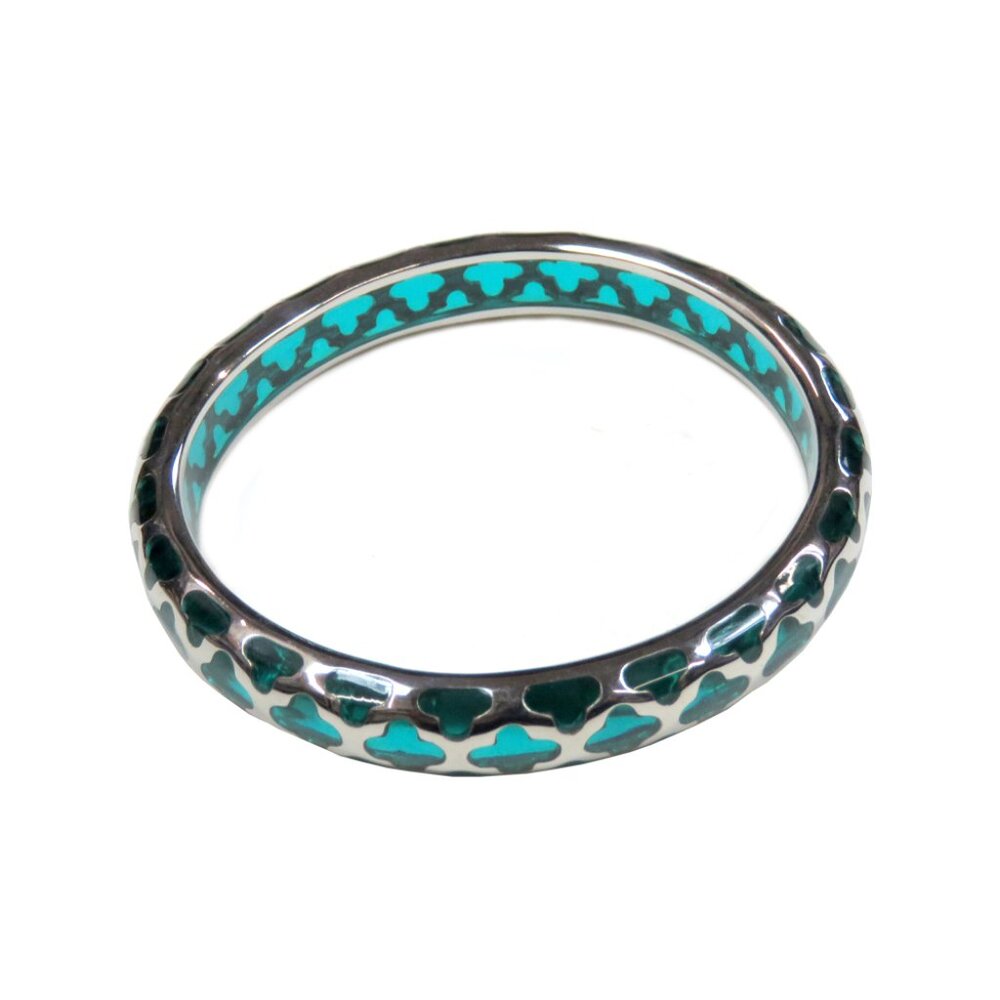 Inox Women's Stainless Steel Green Enamel Bracelet